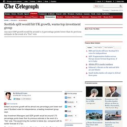 Scottish split would hit UK growth, warns top investment group