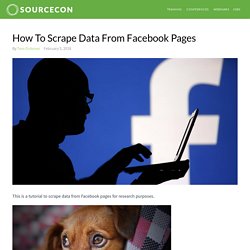 How To Scrape Data From Facebook Pages
