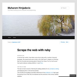Scrape the web with ruby « Muharem Hrnjadovic