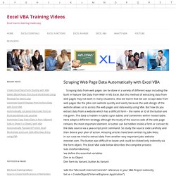 Scraping Web Page Data Automatically with Excel VBA