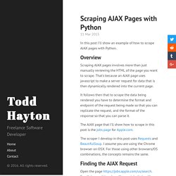 Scraping AJAX Pages with Python · Todd Hayton