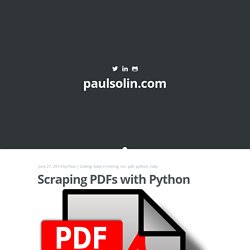 Scraping PDFs with Python
