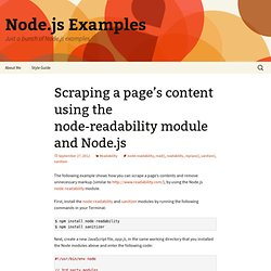 Scraping a page’s content using the node-readability module and Node.js