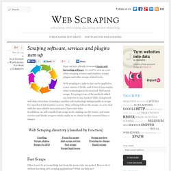 Scraping software, services and plugins sum up