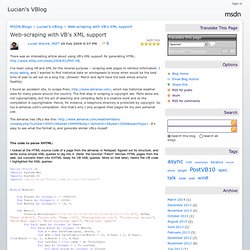 Web-scraping with VB's XML support - Lucian's VBlog
