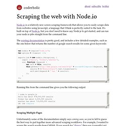 Scraping the web with Node.io