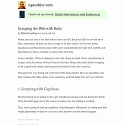 Scraping the Web with Ruby