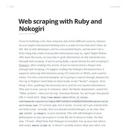 Web scraping with Ruby and Nokogiri