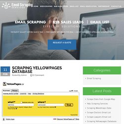Scraping Yellowpages Database