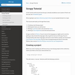 Tutorial — Scrapy 0.15.1 documentation