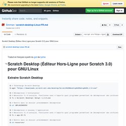 Scratch Desktop (Éditeur Hors-Ligne pour Scratch 3.0) pour GNU/Linux
