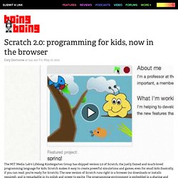 Scratch 2.0: programming for kids, now in the browser