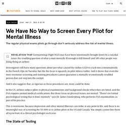 We Have No Way to Screen Every Pilot for Mental Illness