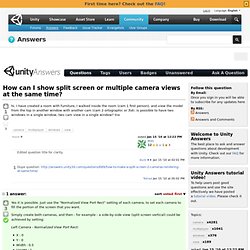 How can I show split screen or multiple camera views at the same time?