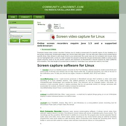 Screen video capture for Linux