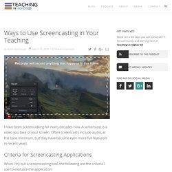 Ways to use a screencast application in your teaching - Screencast-o-matic