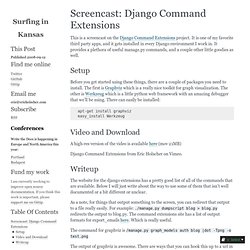 Screencast: Django Command Extensions