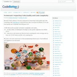Screencast: Inspecting Code Quality and Code Complexity