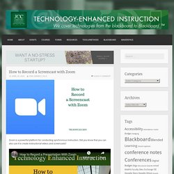 How to Record a Screencast with Zoom - SUNY JCC Technology-Enhanced Instruction