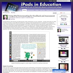 Using iPad Screencasting for Feedback and Assessment
