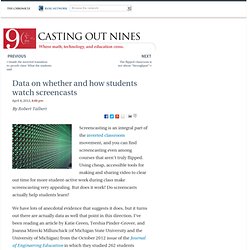 Data on whether and how students watch screencasts - Casting Out Nines