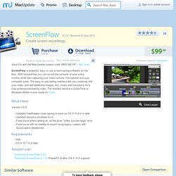 Download ScreenFlow for Mac - Create screen recordings. MacUpdate Mac Software Downloads
