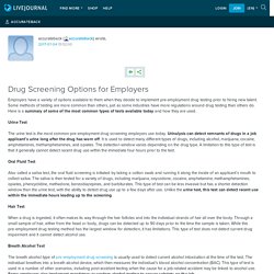 Drug Screening Options for Employers