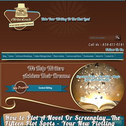 How to Plot A Novel Or Screenplay…The Fifteen Plot Spots – Your New Plotting Tool :eWritersCoach