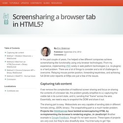 Screensharing a browser tab in HTML5?