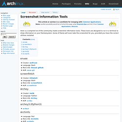 Screenshot Information Tools