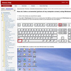 How do I take a screenshot (picture of my computer screen) using Windows XP? - Owens FAQ