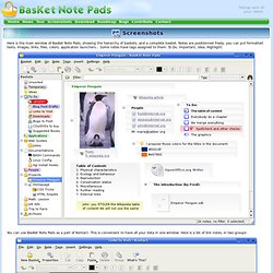 Screenshots - BasKet Note Pads