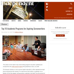 Top 10 Academic Programs for Aspiring Screenwriters