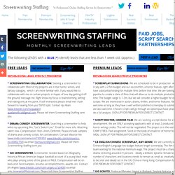 Screenwriting Jobs - Screenwriting Staffing