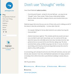 Avoid using "thought" verbs