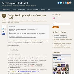Script Backup Nagios + Centreon pour FAN