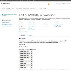 Script Edit $ENV:Path in Powershell