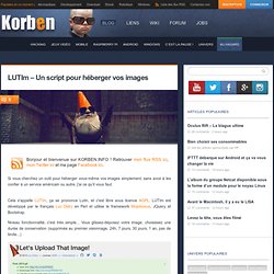 LUTIm - Un script pour héberger vos images