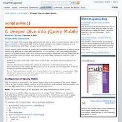 A Deeper Dive into jQuery Mobile
