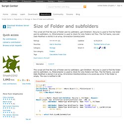 Script Size of Folder and subfolders