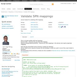Validate SPN mappings