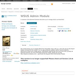 WSUS Admin Module