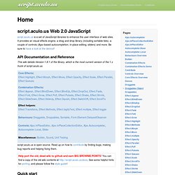 Home — Scriptaculous Documentation