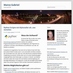 Python Scripte mit PyInstaller als .exe verteilen - Marco Gabriel