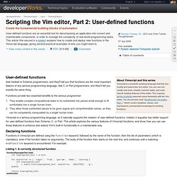 Scripting the Vim editor, Part 2: User-defined functions - Iceweasel