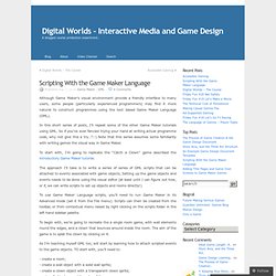 Digital Worlds - Interactive Media and Game Design