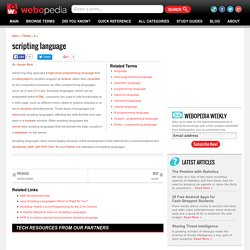 What is Scripting Language? Webopedia