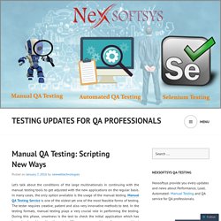 Testing Updates for QA professionals