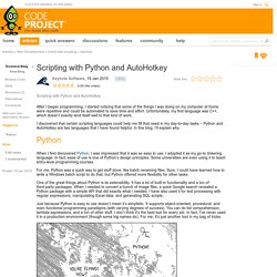 Scripting with Python and AutoHotkey