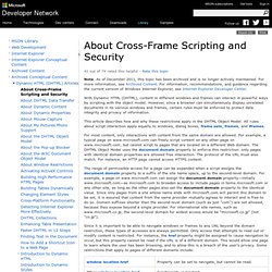 About Cross-Frame Scripting and Security